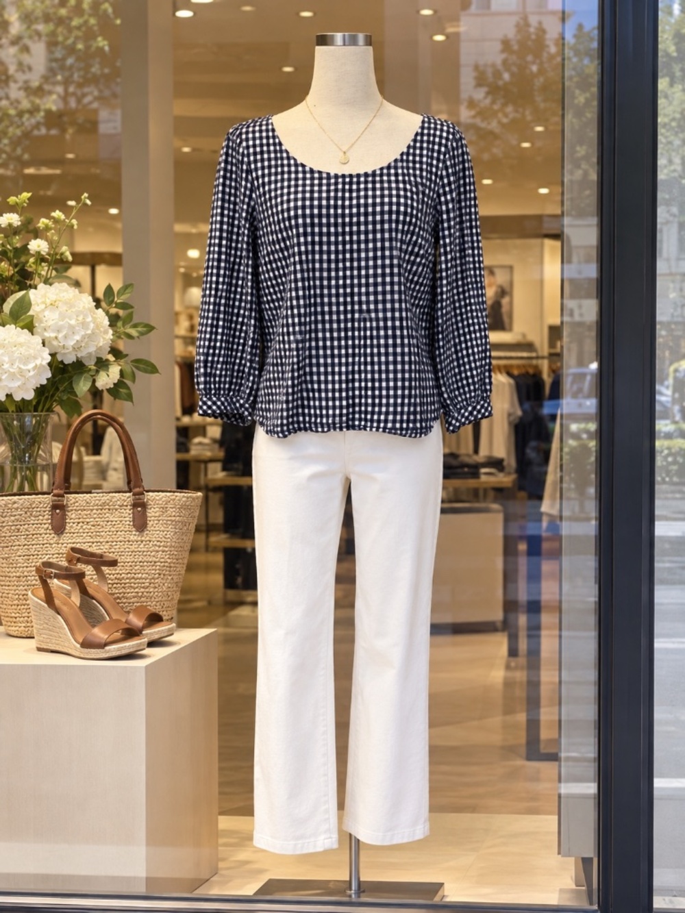 J Crew 100% Cotton Gingham Top